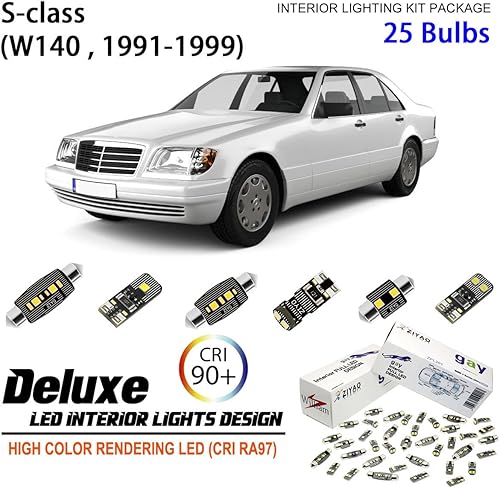 Miniatura 8 de ZIYO ZPL5140 - Kit de luz interior LED de repuesto para Mercedes Benz Clase S W140 1991-1999, 6000K xenón blanco cúpula bombillas Upgrage sin
