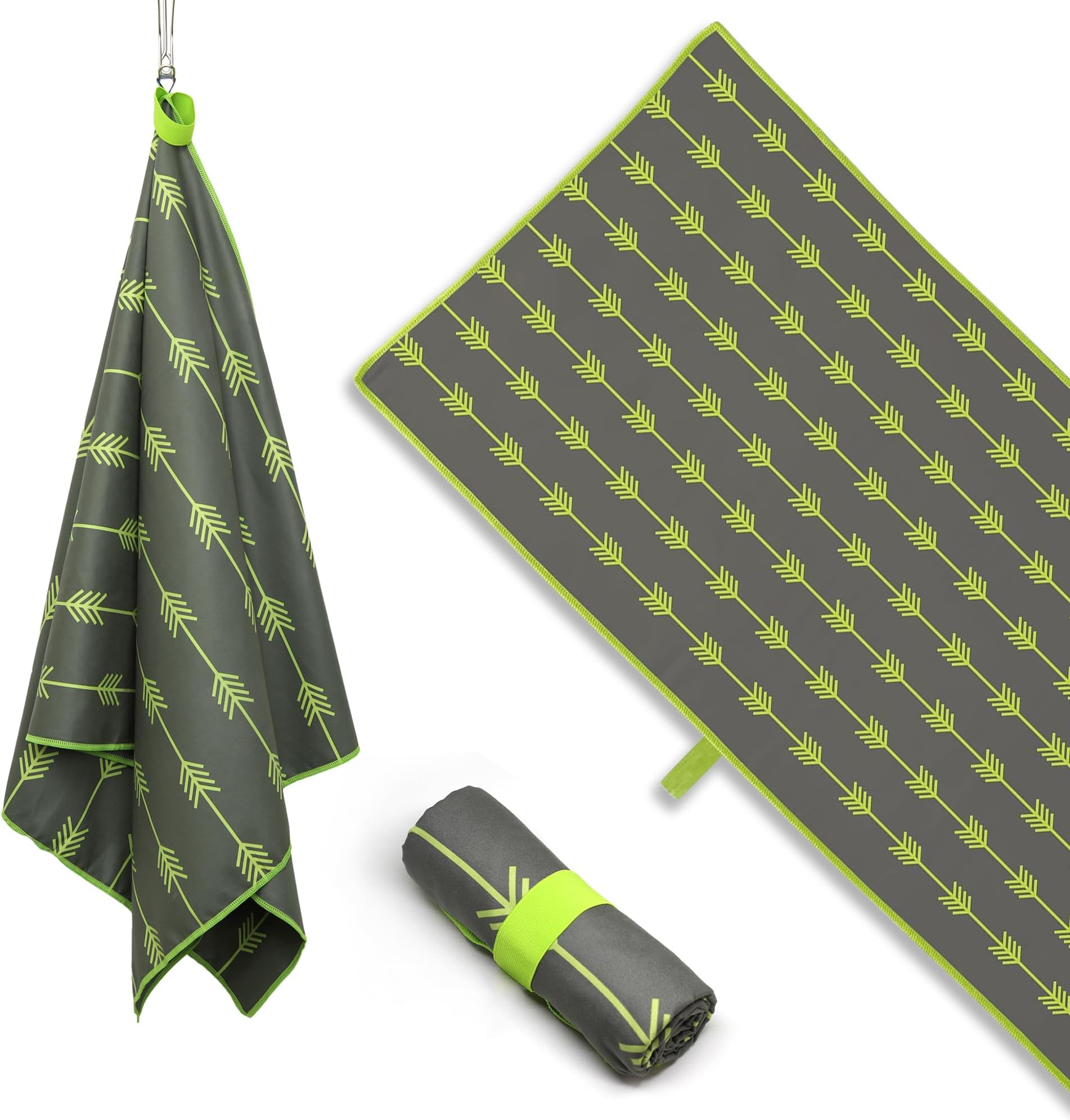 Large Microfiber Beach Towel, 64" x 30" Quick Dry Odor-Free Technology, Men & Women Fast Drying Absorbent Swim Towels for Swimmers, Sand, Pool, Travel, Hiking, Gym, Camping, Bath