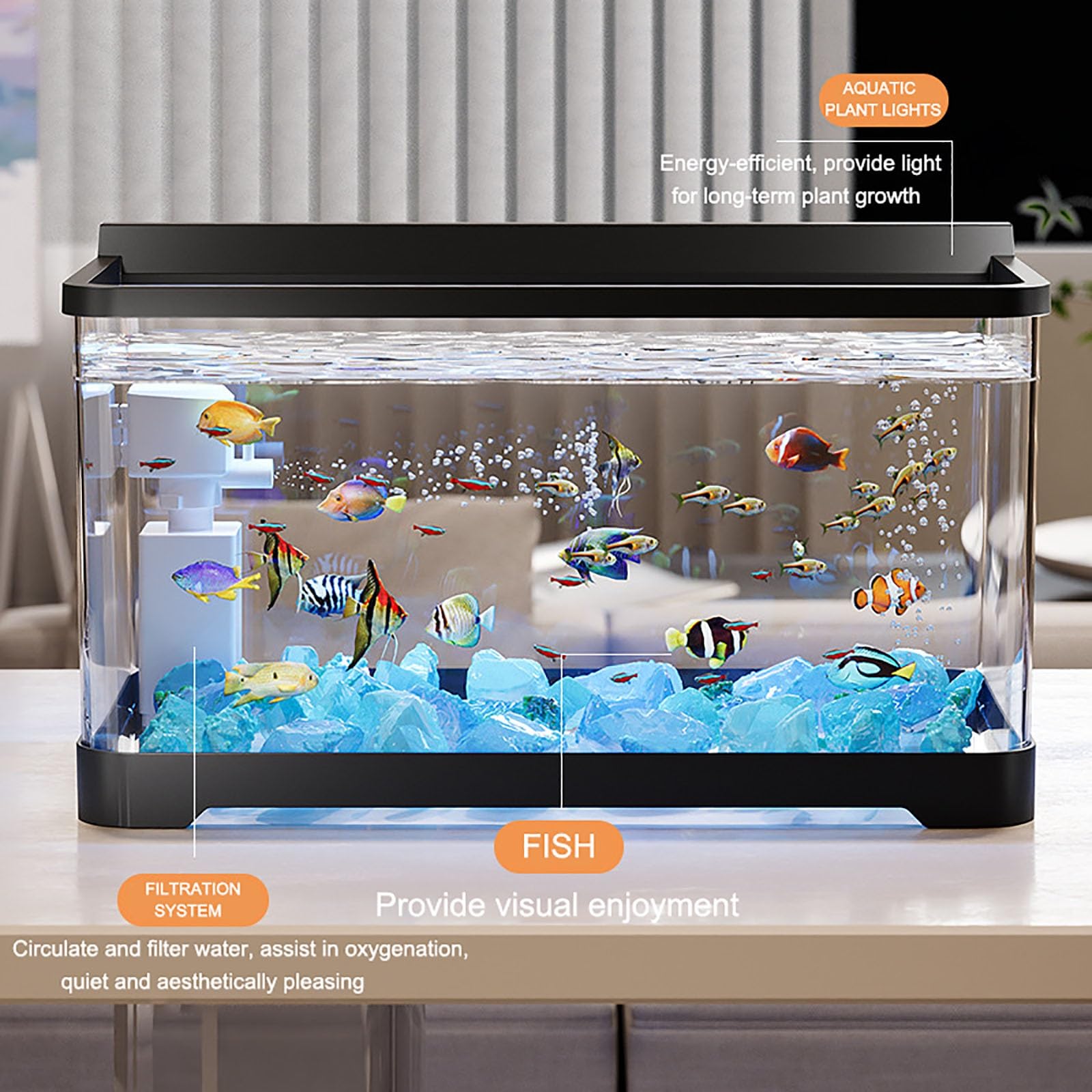 Serbello Di Pesce Rosso, Acquario Nero Kit Di Starter