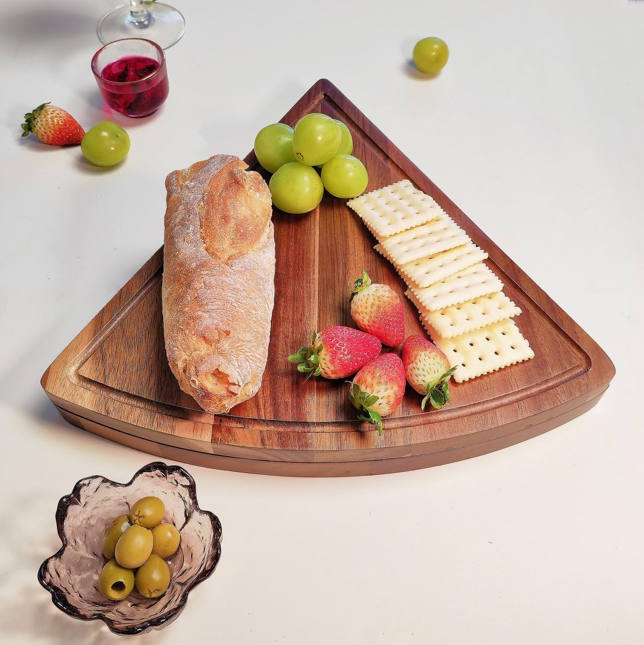 アカシア製チーズボード真作/蔦谷龍岬/朝陽/山水図/桐共箱付/布袋屋