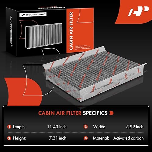 Miniatura 2 de A-Premium Filtro de aire de cabina de 2 piezas con carbón activado compatible con modelos Jeep, Dodge y Fiat - Compass 2017-2022, Renegade