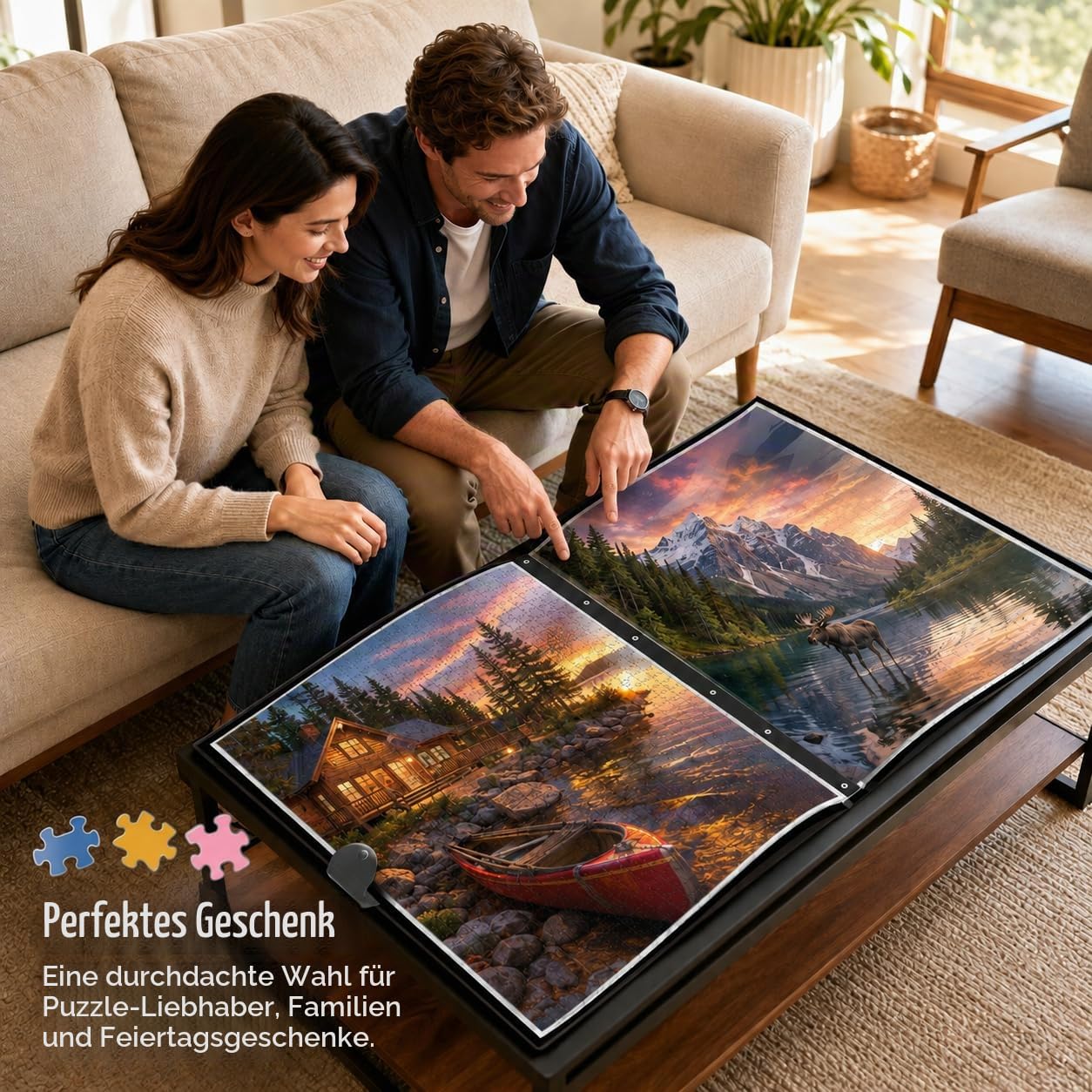 Puzzle Aufbewahrung, Puzzle Mappe für Puzzles bis 1000, Puzzles Aufbewahrungsbuch mit 26 Taschen, Puzzle Album für fertige Puzzles, Staubdichtes und Schützendes, Puzzle Zubehör