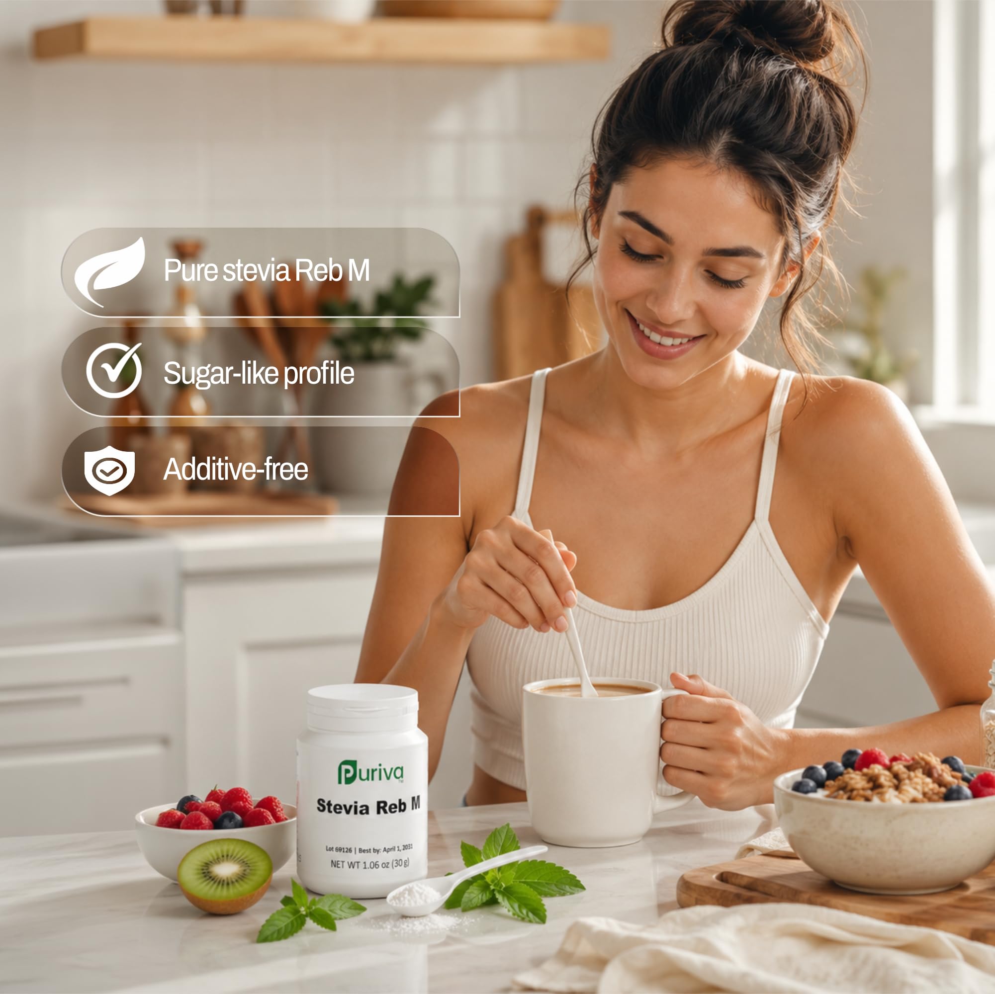 Stevia Reb M-Pulver (Reb-M | Rebaudioside M) 30g Puriva Nutrition
