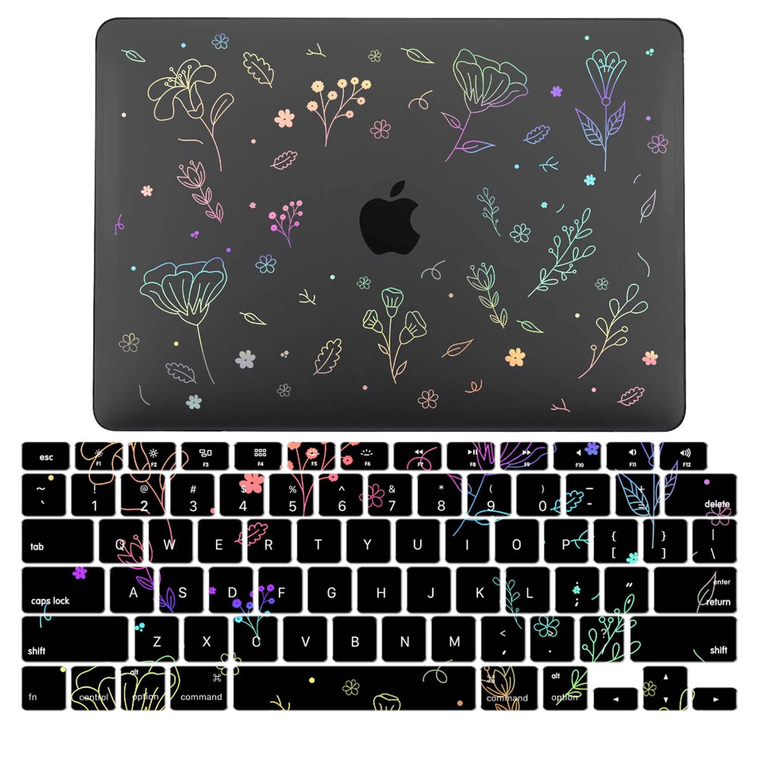 Carcasa MacBook Pro 13 A1278 para evitar arañazos funda rígida negra con protector LT14 7