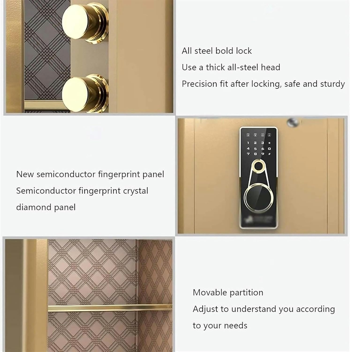 strongbox Safes Fireproof Electronic All Steel Key Anti-Theft Wall Office File Safety Cabinet, Security Safe with Digital Keypad,for Storage Jewelry and Documents,Safe Box