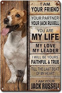 Metal Sign Tin Sign Vintage Wall Art I Am Your Friend Gift for Jack Russell Lovers Vintage Wall Art Prints Garden Sign for Home Decor 8 * 12inches