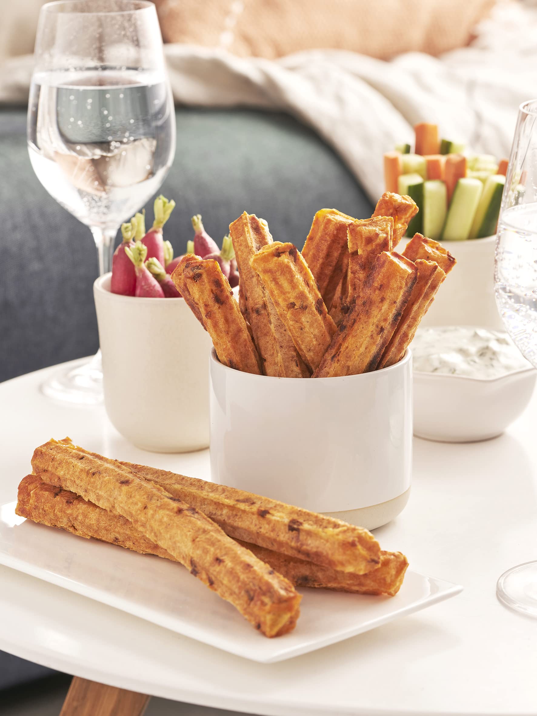 LAGRANGE Juego de placas Churros, compatible con todos los gofres "Premium", placas de aluminio fundido, revestimiento antiadherente de doble capa, 010842, Mineral