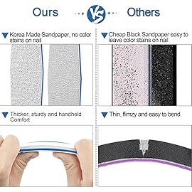 Nail Files for Acrylic Nails, 12pcs Pack Nail File 180/180 Grit Double Sided Emery Boards for Nails Washable Coarse Nail Files Professional Manicure Pedicure Tools