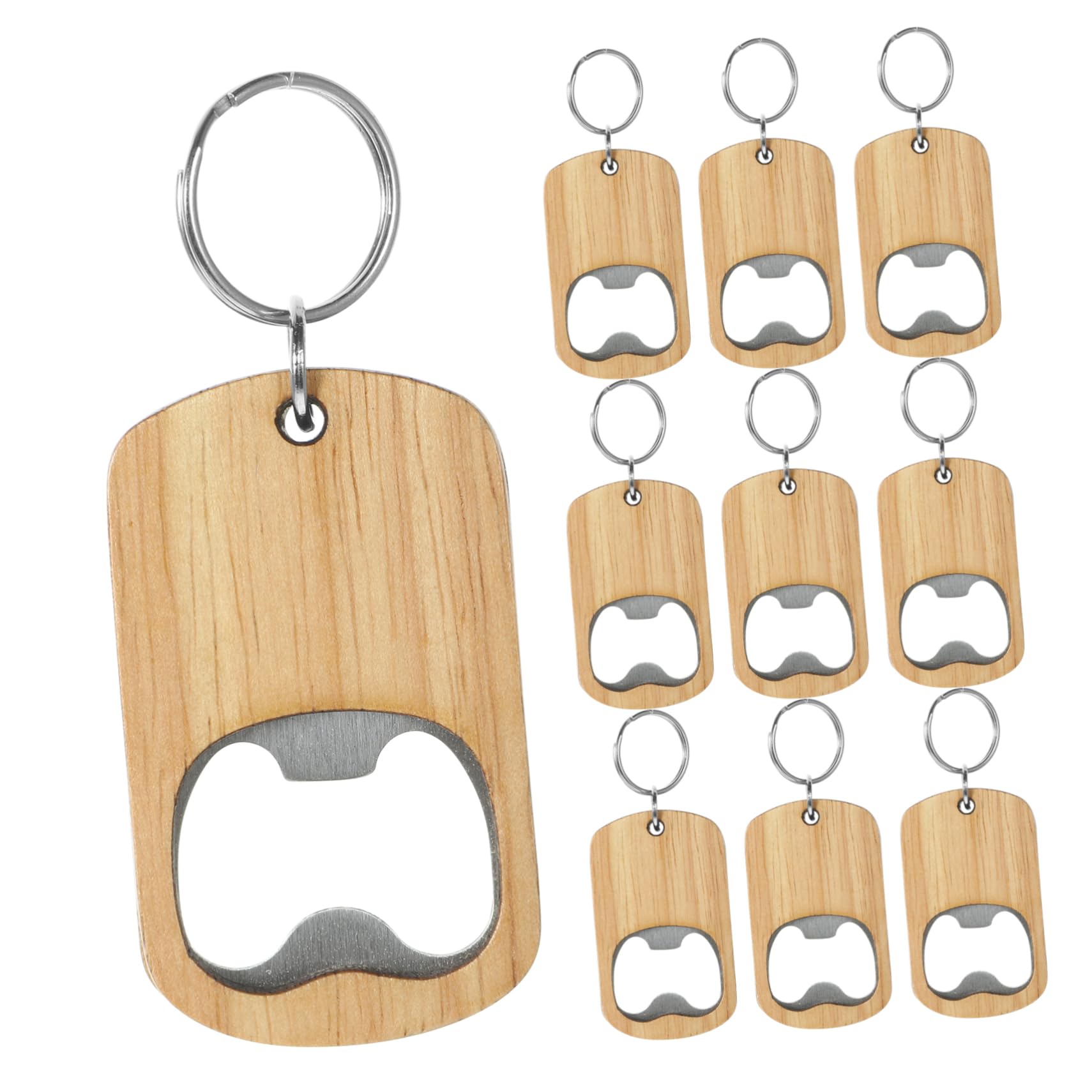 Ouvre-bouteilles pour pub et club porte-clés bois portable lot - 8