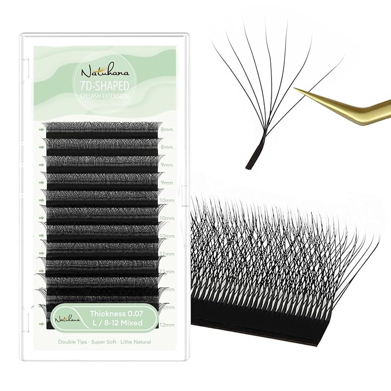 Extensões de cílios 7D W Clover NATUHANA 0,07 L 8–14 mm pretas