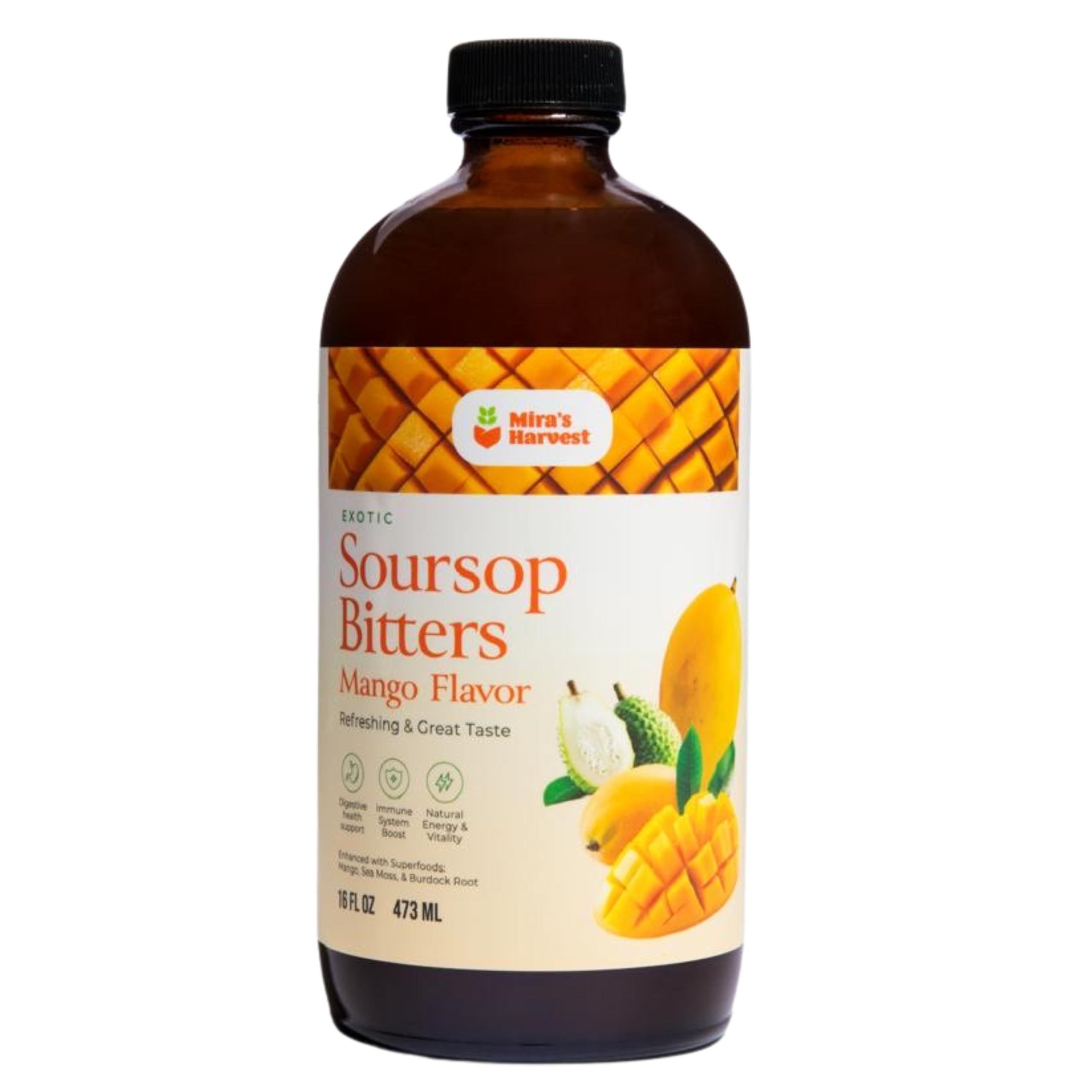 Amazon.com : Mira's Harvest Soursop Bitters Liquid Mango Flavor