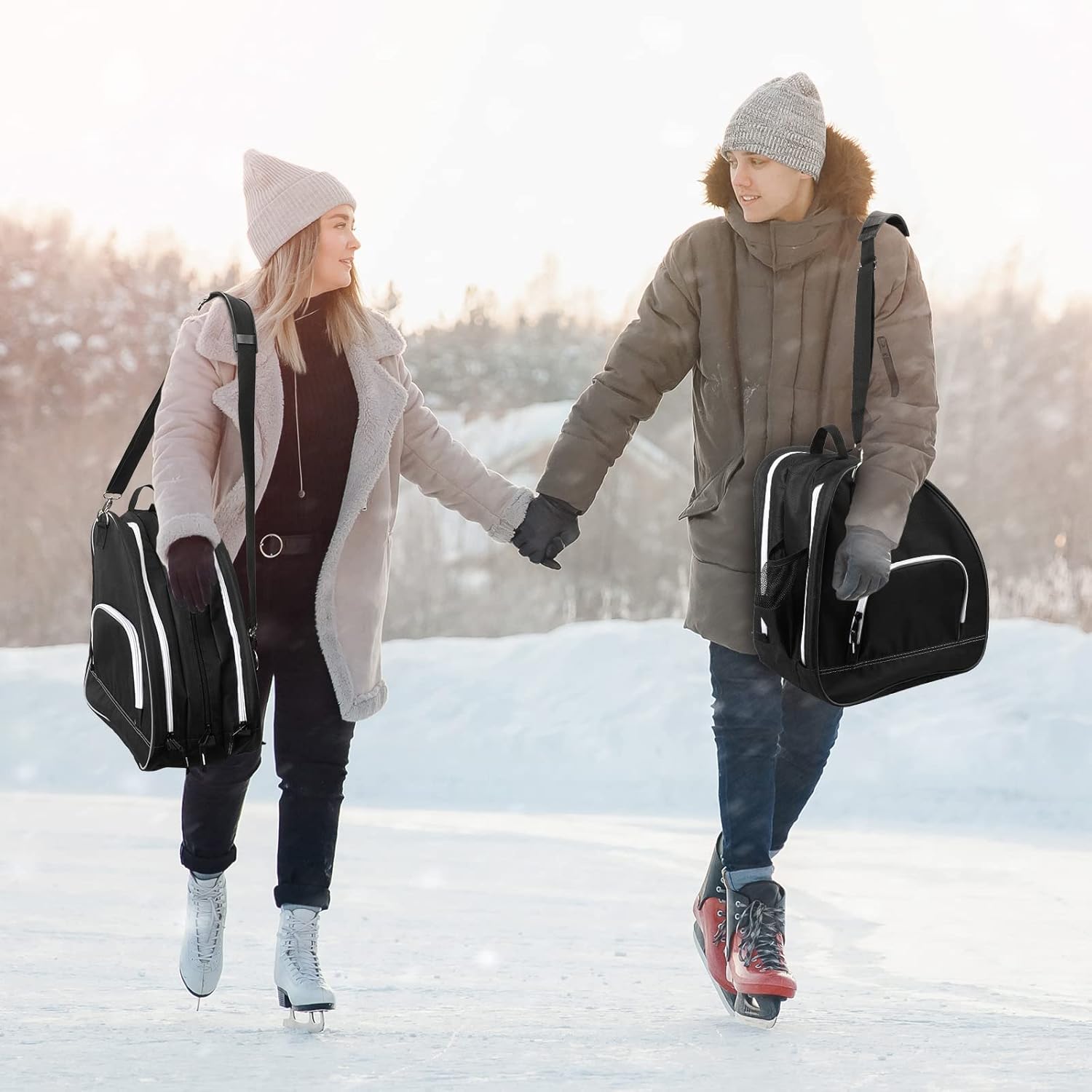 5 Pcs Roller Skating Accessories Roller Ice Skates Bags Skating Storage Bags and Adjustable Figure Skate Guards Ice Skate Blade Covers for Women Kids Youth Adult Men : Sports & Outdoors