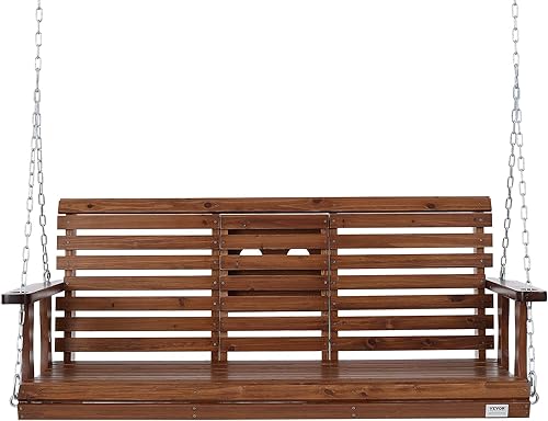Miniatura 11 de VEVOR Columpio de madera para porche de 5 pies, columpio para patio y jardín, capacidad de carga fuerte mejorada de 880 libras, banco de silla
