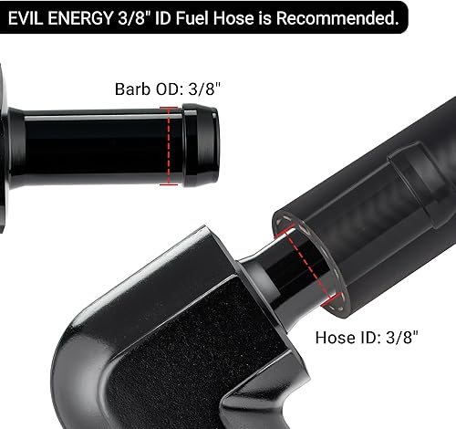 Vista 28 de EVIL ENERGY 8AN hembra a manguera de púas de 1/2 pulgada giratoria de 45 grados