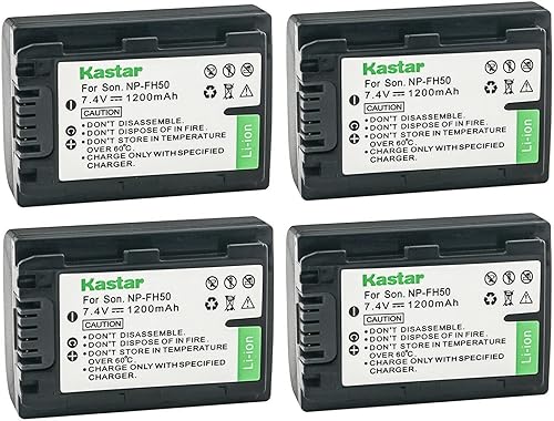 Miniatura 6 de Kastar Paquete de 3 baterías NP-FH50 de 7.4 V 1200 mAh de repuesto para Sony DCR-HC18, DCR-HC19, DCR-HC20, DCR-HC21, DCR-HC22, DCR-HC23, DCR-HC24,