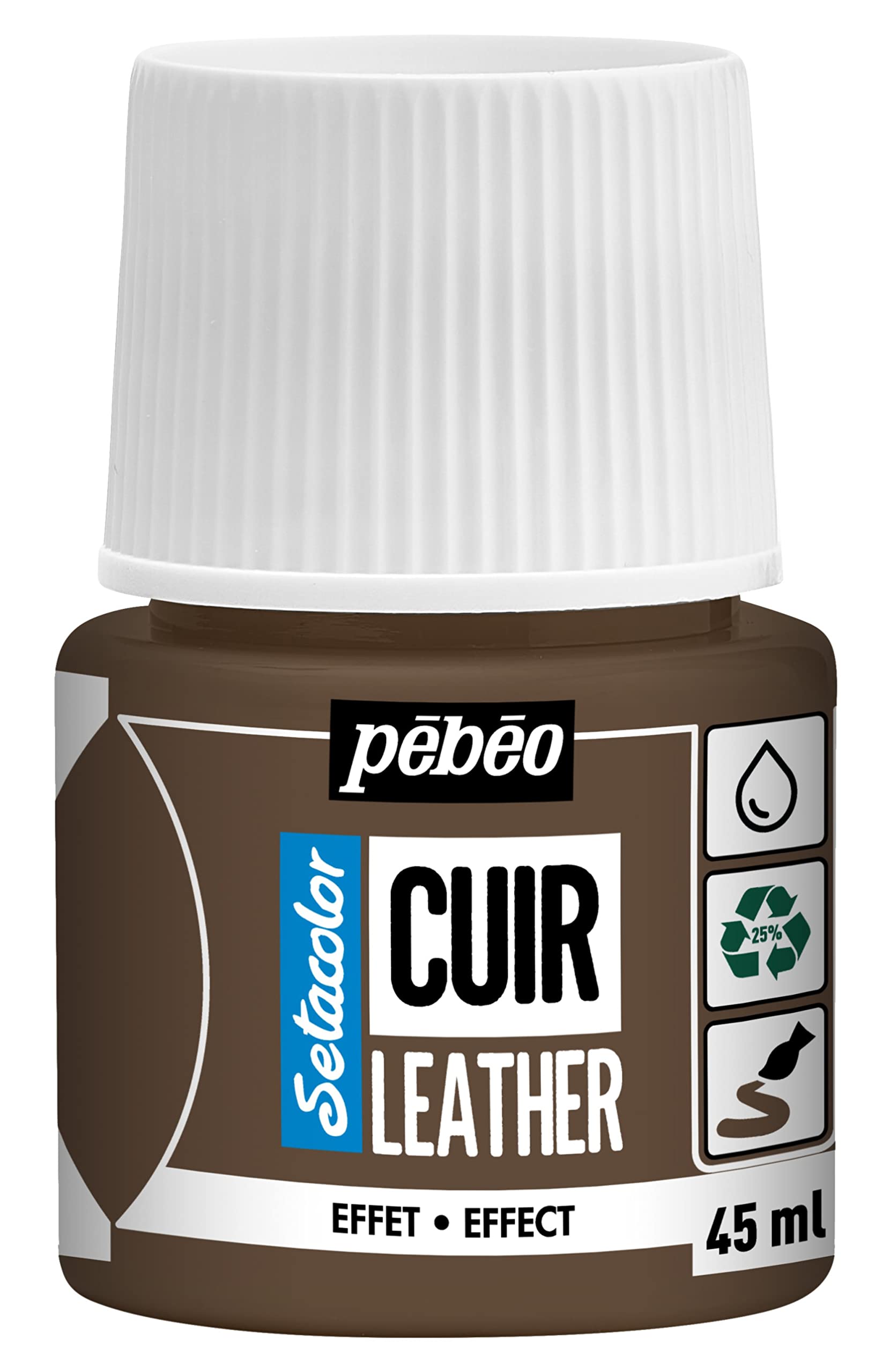 PEBEO - Setacolor Leather - Acrylic Paint for Leather and Leatherette - Customization Bag, Shoe, Sneaker - Scratch resistance, folds, rubbing - Metal Effect - Metal Bronze - 45 ml