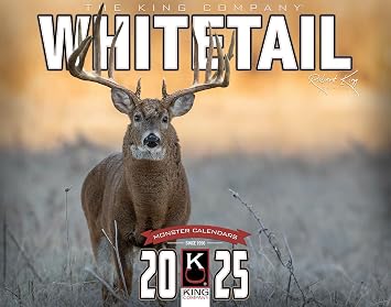2025 Monster Whitetail Deer Wall Calendar 16-Month X-Large Size 14x22, Best Big Buck Rack Calendar by The KING Company-Monster Calendars 2025 Whitetail Wall Calendar