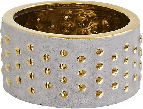 Nearly Natural Macetero Regal de 6.75 pulgadas con detalles dorados