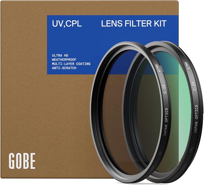 Gobe 58mm UV + Circular Polarizing (CPL) Lens Filter Kit