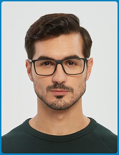 Miniatura 7 de GUDVUE Gafas de luz azul para hombre, gafas rectangulares para computadora y juegos, NegroGunmetal Pro