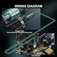 Vista 4 de DROK Sonda de temperatura B3950 de 10 K, sensor de temperatura de -25 a 257.0 °F, 9.8 ft 9.8 pies de acero inoxidable sensible sensor de temperatura