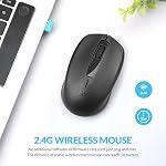 Rii Wireless Mouse RM100,Silent Computer Mouse with USB Receiver,Quiet Colrdless Mice for PC,Laptop,Computer,Chromebook, Notebook (Black, Normal)