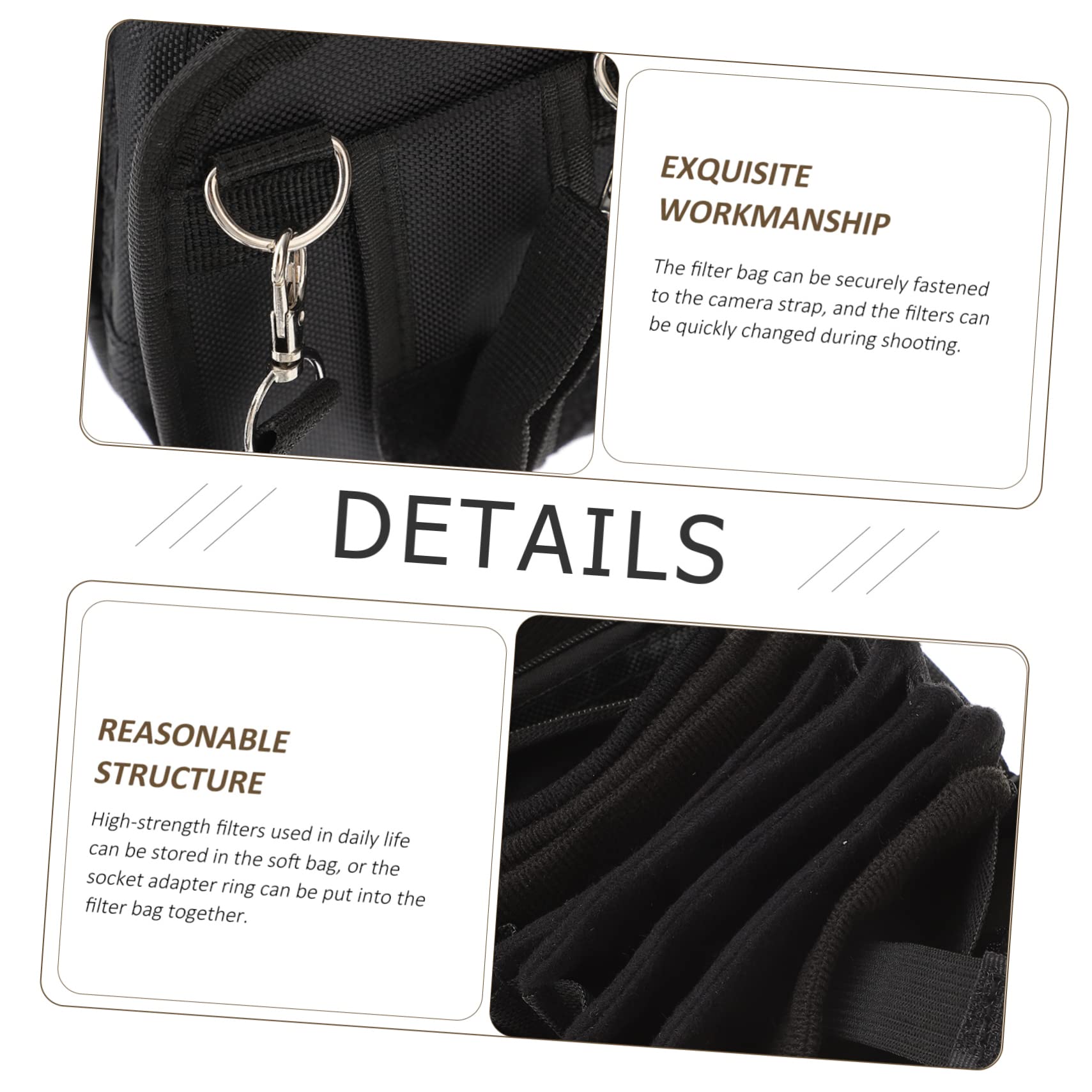 TEHAUX Professional Photography Filter Bag Camera Filter Case Lens Filter Storage Flash Memory Card Pocket