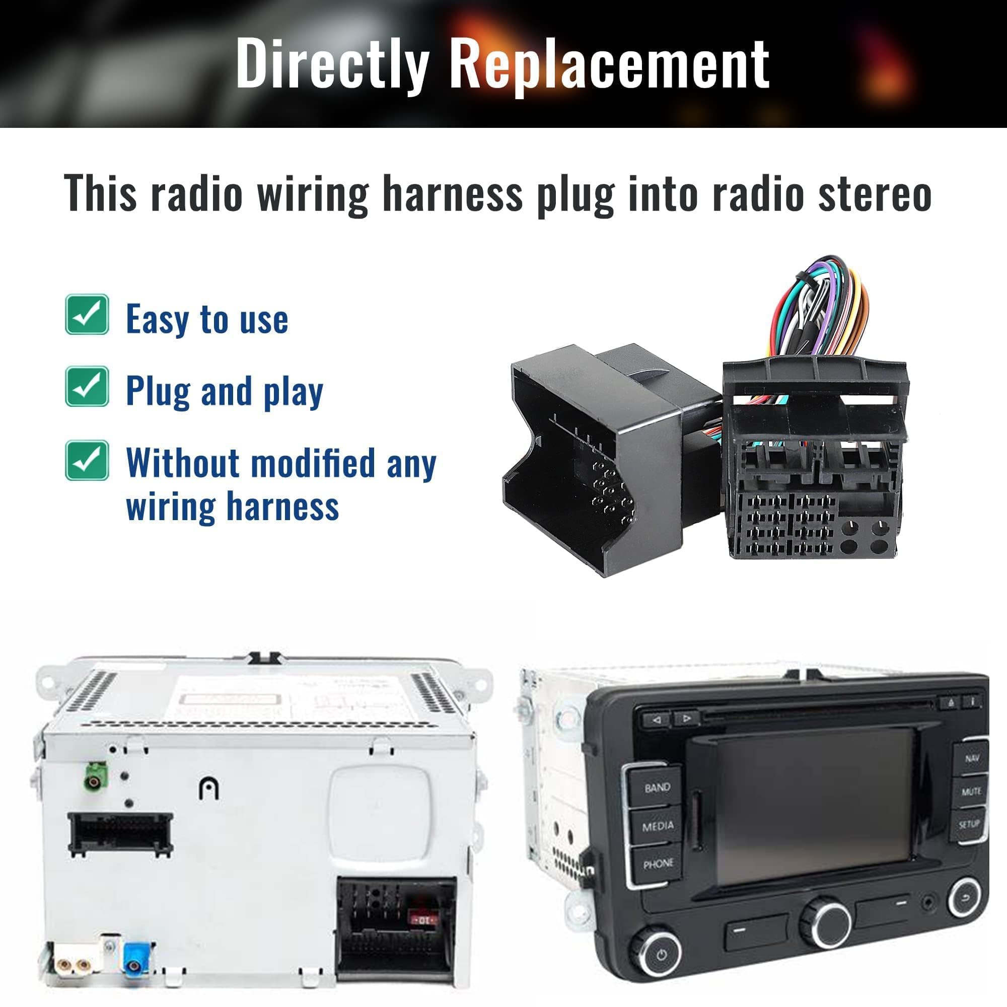 NuIth Add an Amplifier Subwoofer Interface Adapter for VW 2004-2015, BMW 3/5, Audi 2002-2010 to Factory OEM Radio Stereo 2 Channel RCA Line Output Converter Kit