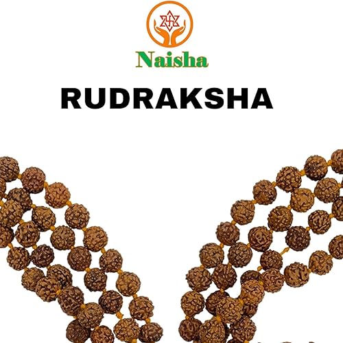 Miniatura 7 de Naisha Natural Rudraksh 1001 piezas Mala, cuentas Bodhi genuinas de meditación del Himalaya de 0.315 in, cuentas grandes de bricolaje