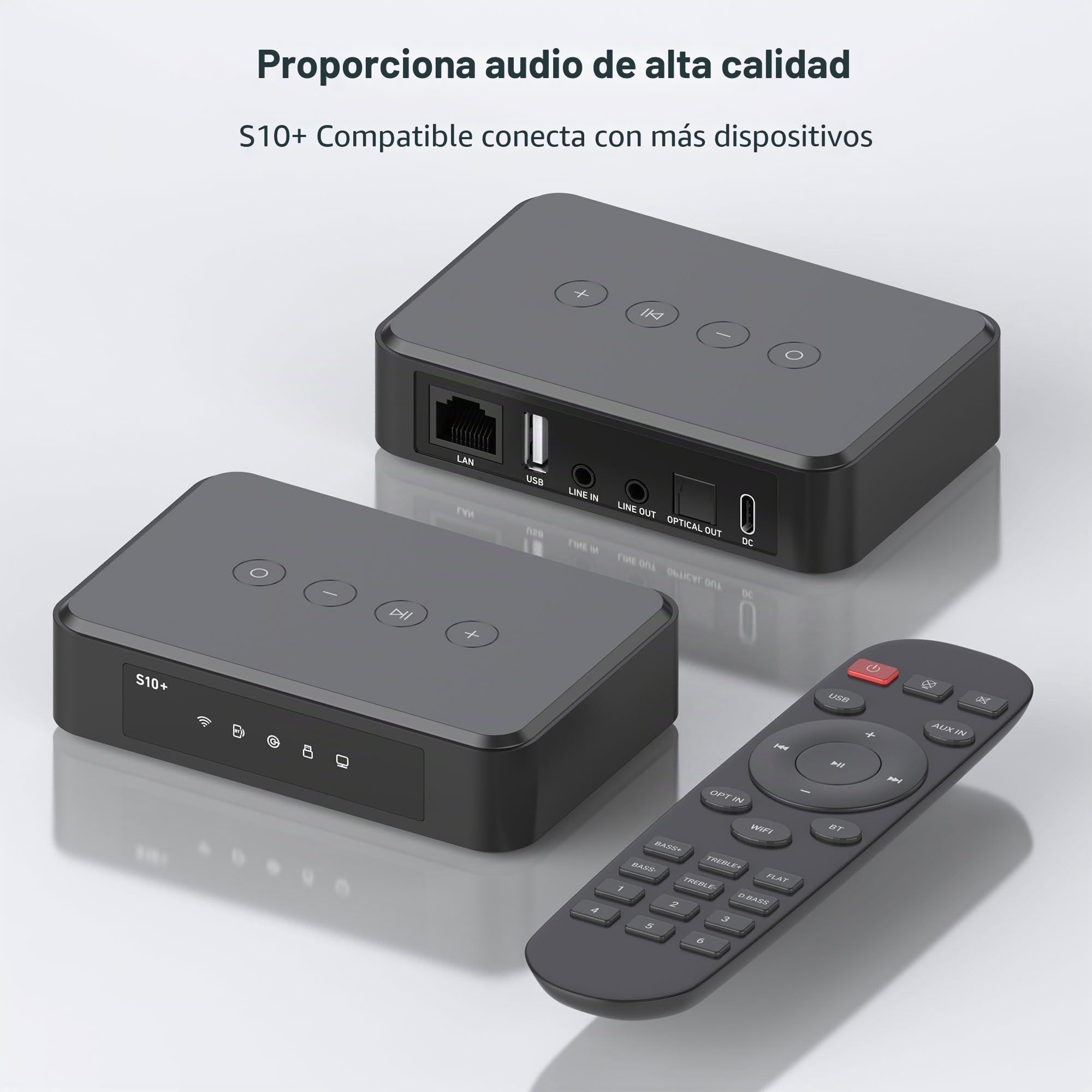 Arylic Receptor de audio AirPlay S10+, estéreo multihabitación con salida SPDIF, transmisor de música WiFi y Bluetooth, transmite música HD sin pérdidas desde Spotify, Amazon Music, Tidal, etc.