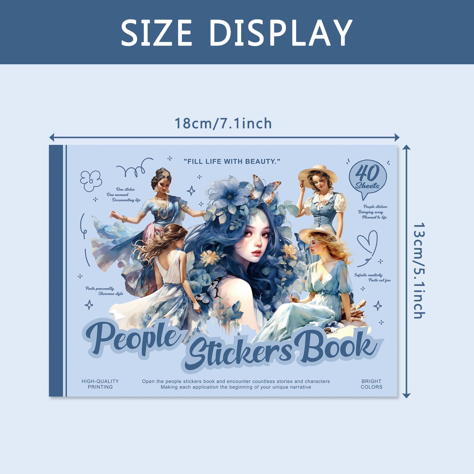 Zestaw 40 arkuszy naklejek do pamiętnika - książka z naklejkami do scrapbookingu z artykułami do pamiętnika, efemerydą w stylu vintage i naklejkami Washi (RetroSoul)