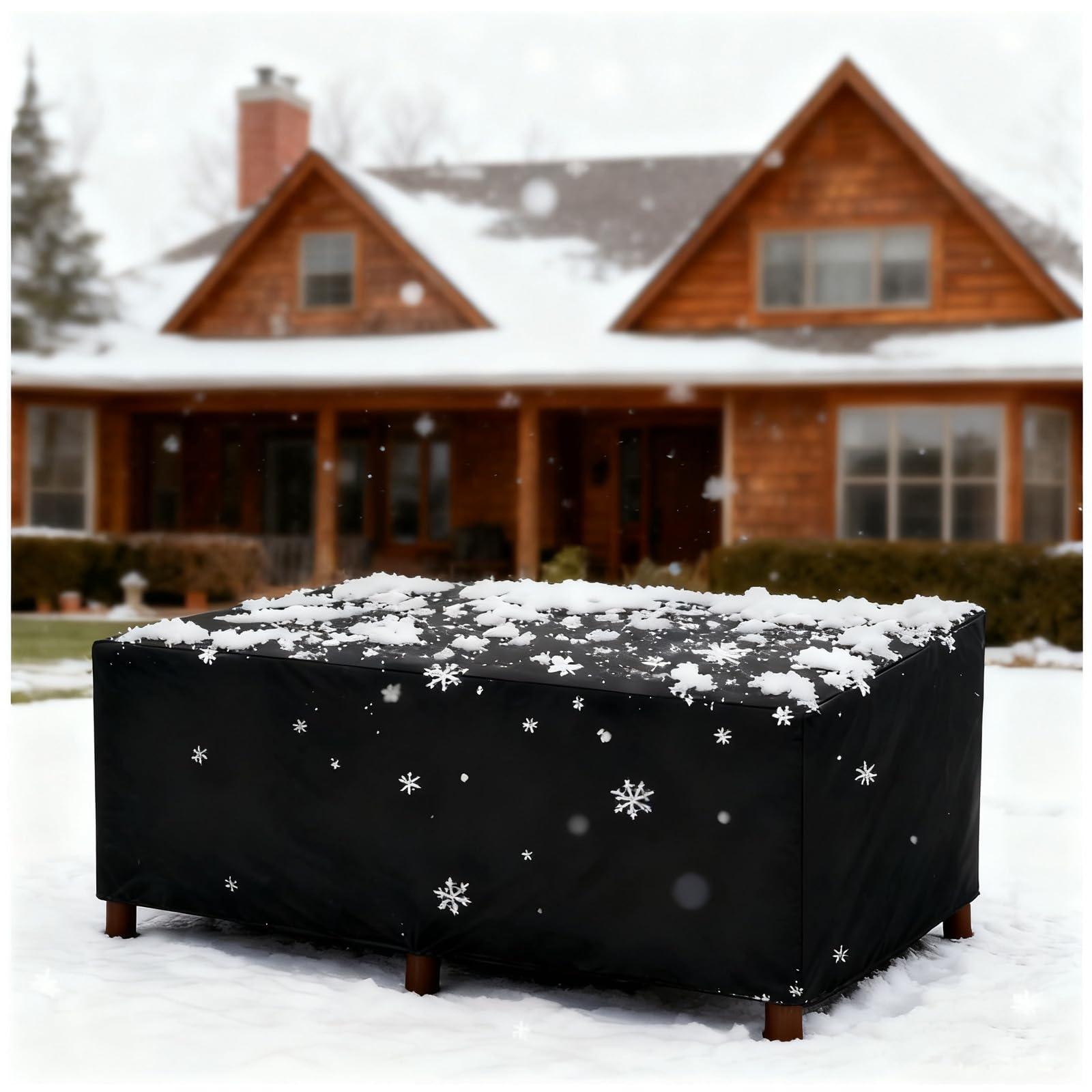 Housse Salon de Jardin Exterieur 175x155x90cm/LxIxH Housse de Table Jardin Imperméable Housses pour Mobilier de Exterieur Bâche de Protection pour Table Chaise et Canapé Résistance au Vent