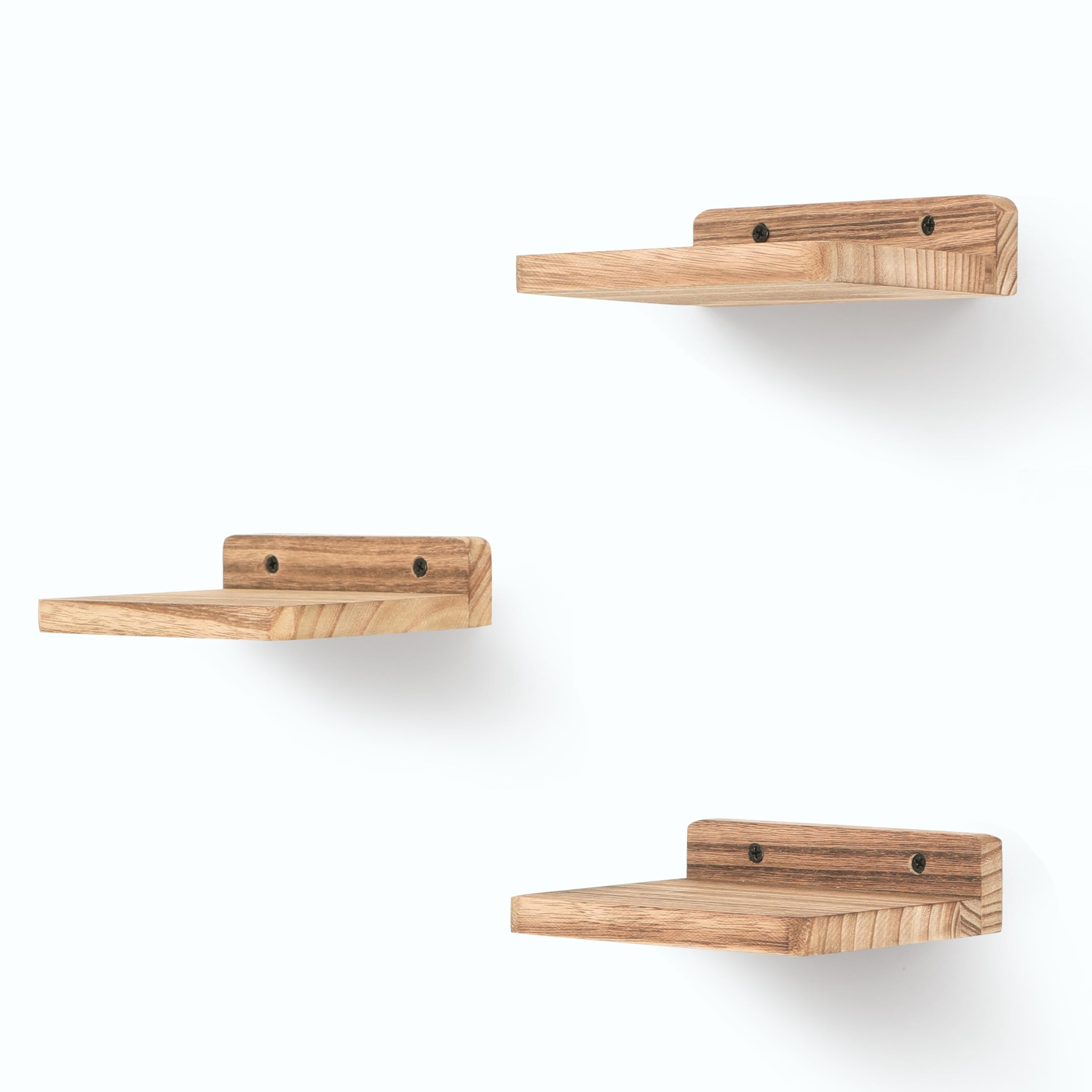 Small Floating Shelves for Wall,Carbonized Black,Set of 3,12.5x15.2 cm