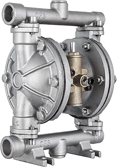 Happybuy Air-Operated Double Diaphragm Pump 1/2 inch Inlet and Outlet 304 Stainless Steel 9 GPM Max 115PSI Corrosion-Proof Nitrile Diaphragm Air Pump Chemical Industrial Use, QBK-15P-1/2 inch-12