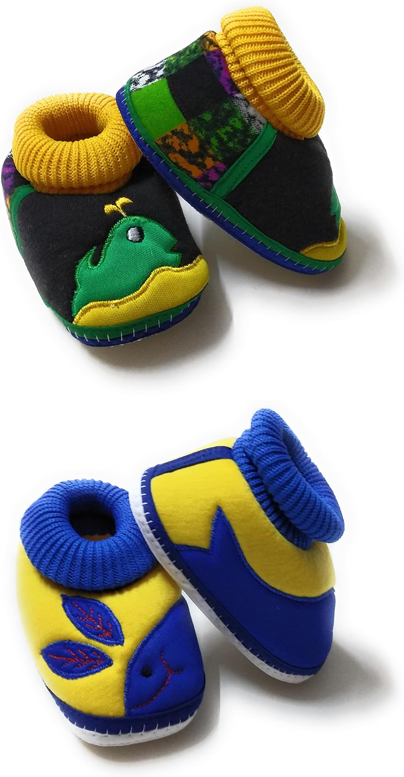 Mom's DarlingPack of 2 Unisex-Child Newborn Baby Booties | Baby First Walking Shoes | Baby Sandals with Anti Slip Sole | Baby Footwear | Toe to Heel Length=12cm(0 to 6 Months) | Multicolor_3