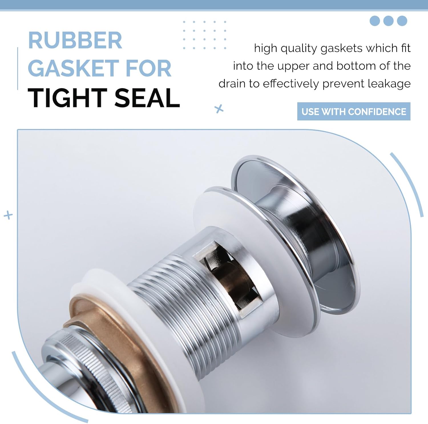 Bathroom Sink Drain, Angle Simple Brass Pop Up Drain Stopper, Vessel Sink Drain with Overflow, Lavatory Vanity Sink Drain Stoppers Chrome