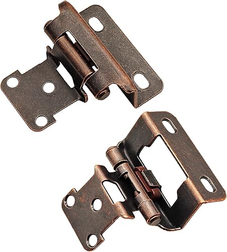 Miniatura 3 de Bisagras de gabinete Bronz de envoltura parcial superpuesta de 12 pulgada, bisagra de gabinete de cierre automático de bronce aceitado para puertas