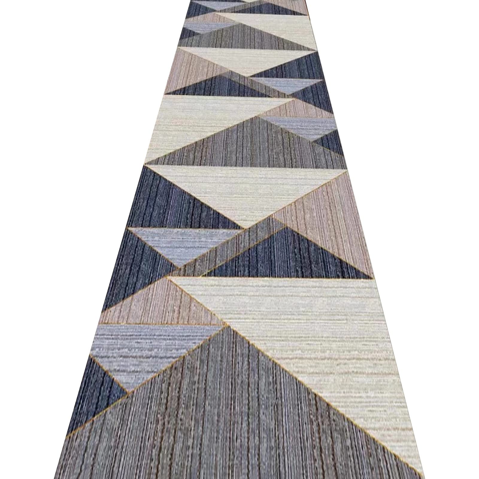 Tapis de passage rectangulaire au design géométrique épuré et toucher moelleux confortable