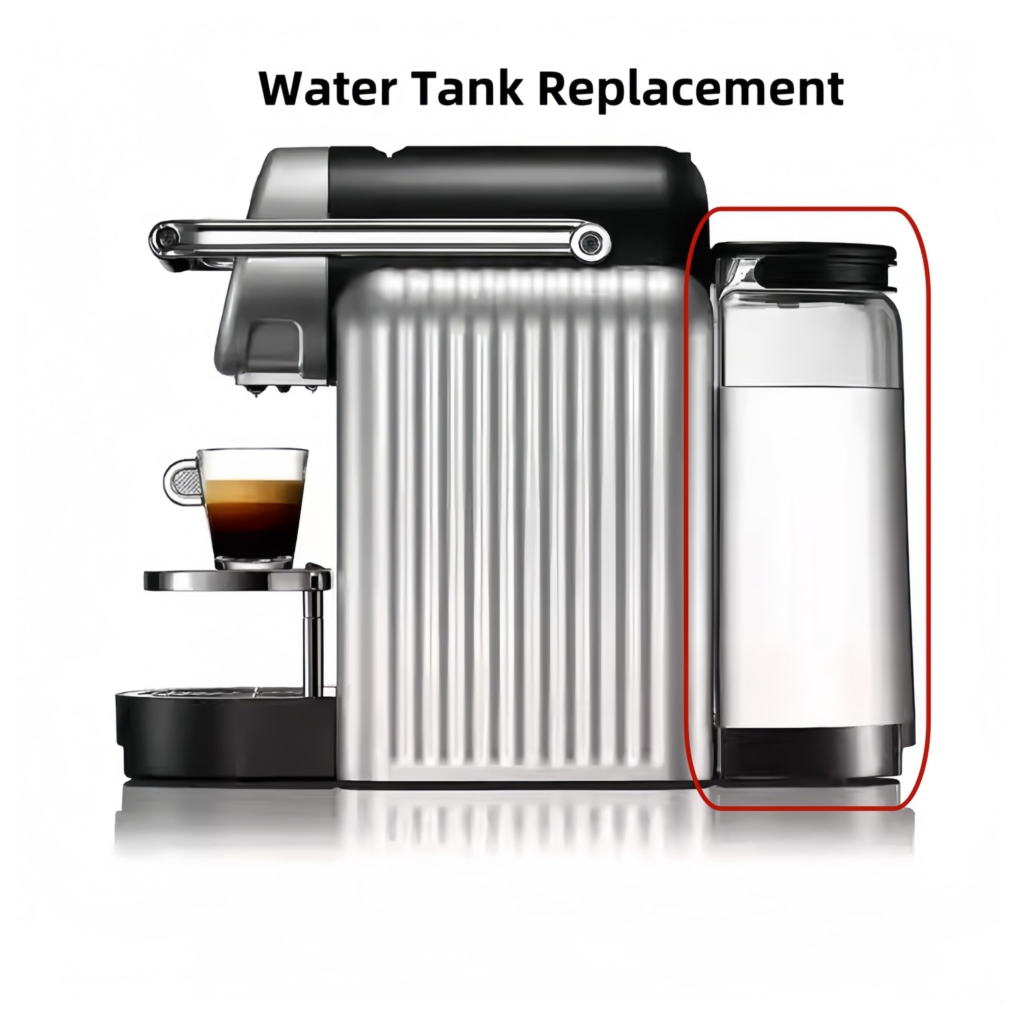 Tanque de Agua de Repuesto Compatible con Nespresso Zenius ZN100, Accesorio para Cafeteras de Cápsulas (Apto para Uso Alimentario, sin BPA)