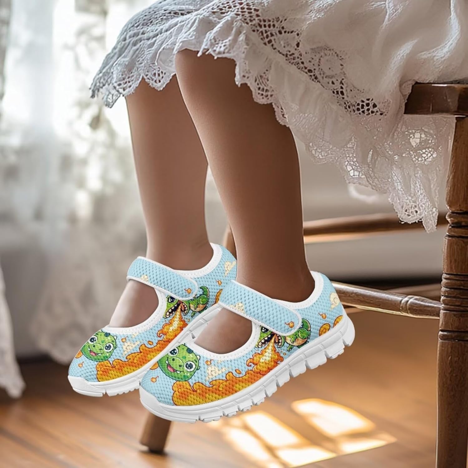Boys Girls Flat Casual Shoes Kids Comfort Non Slip Mesh Walking Shoes Breathable Strap Athletic Tennis Sneakers US 11-15