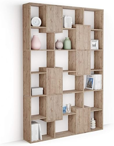 Miniatura 179 de Mobili Fiver, Estantería Iacopo XS (63.31 x 31.5 pulgadas), roble rústico, fabricada en Italia Roble rústico,Ashwood Negro,Ashwood Blanco,Efecto