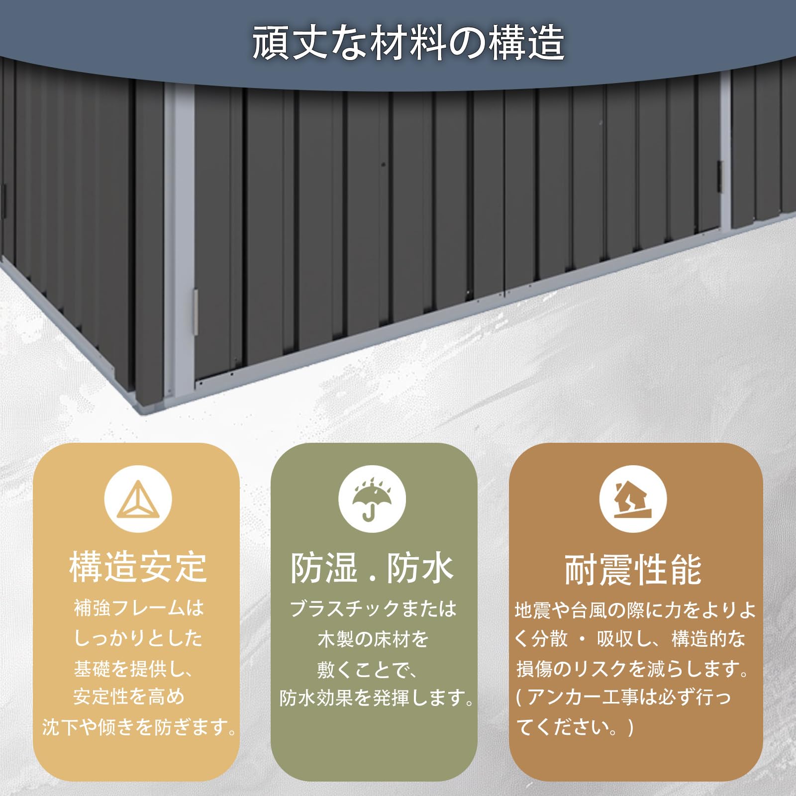 Amazon | 物置 屋外 戸外収納庫 スチール 引き戸両開きタイプ 換気口