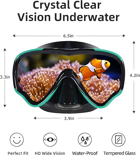 Miniatura 7 de EverSport Gafas de natación para adultos con cubierta para la nariz, máscara de buceo transparente antivaho amplia visión sin borrosidad para