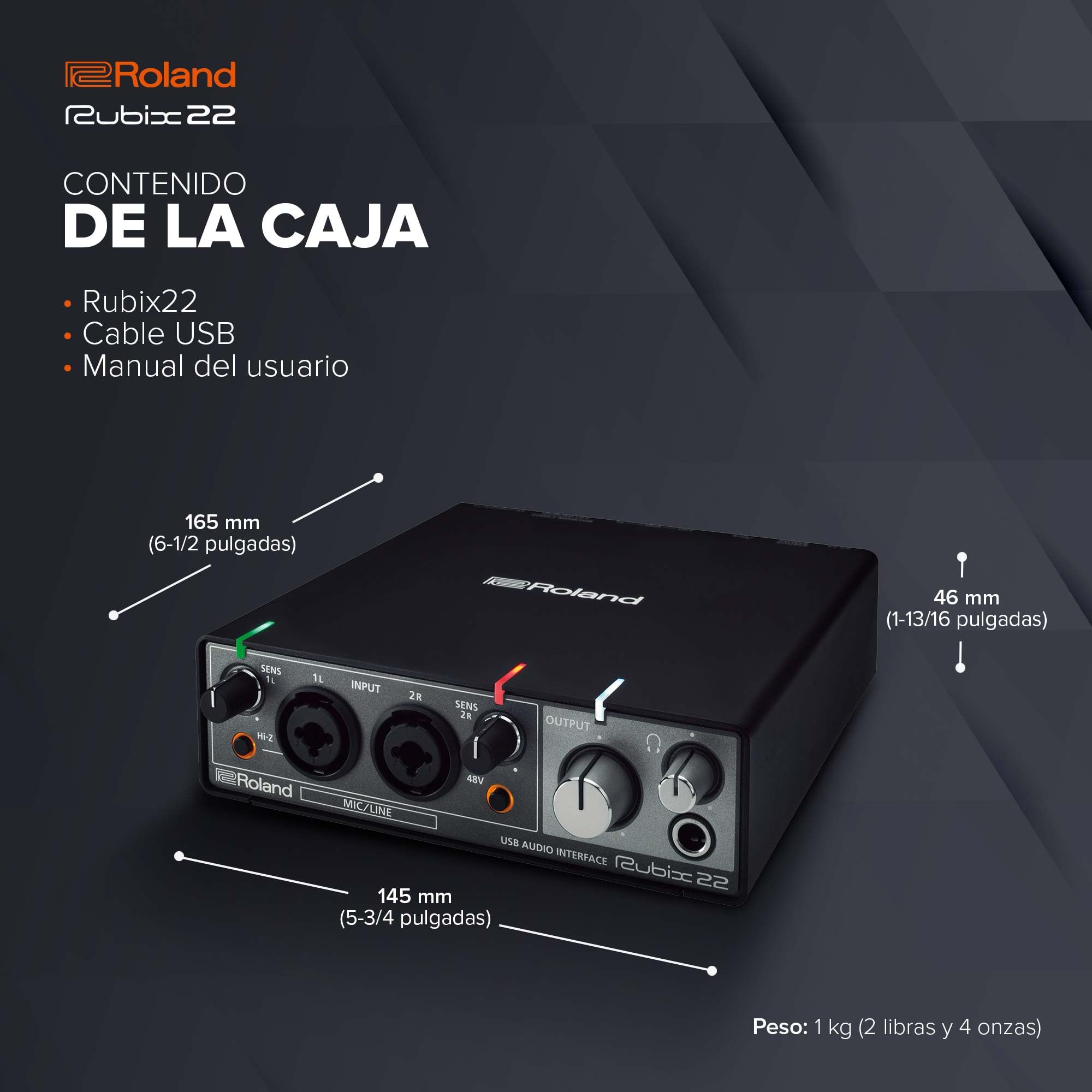 Roland Rubix22 Interfaz de audio USB de dos entradas y dos salidas