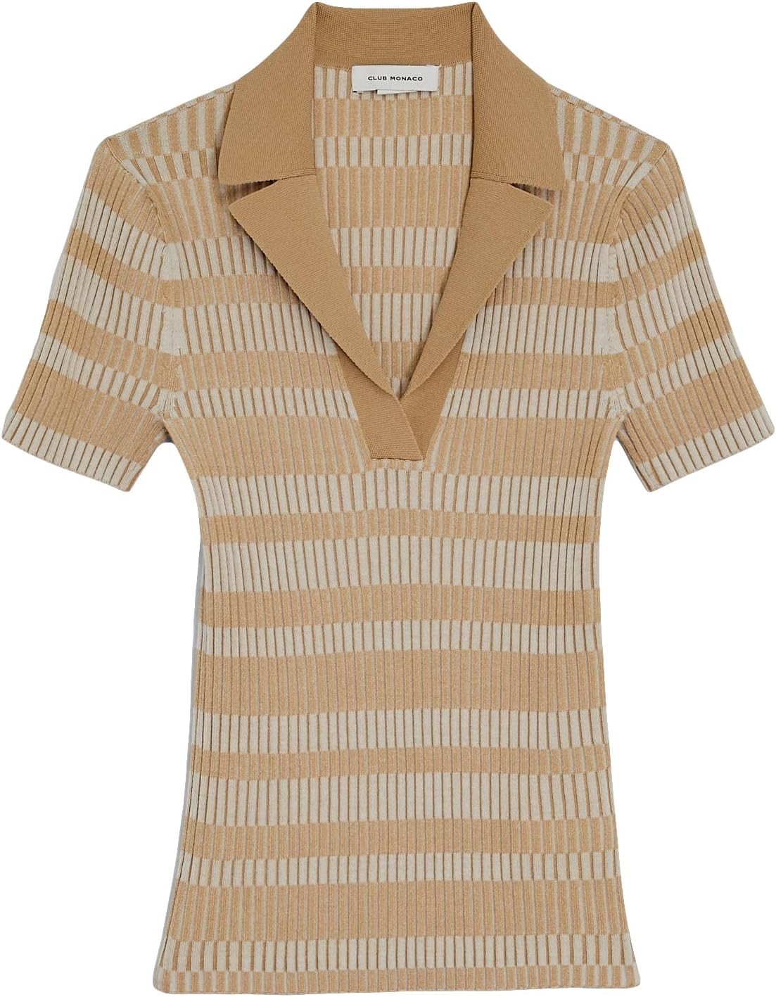 Club Monaco Women's Women's Ribbed Johnny Collar Sweater Tee