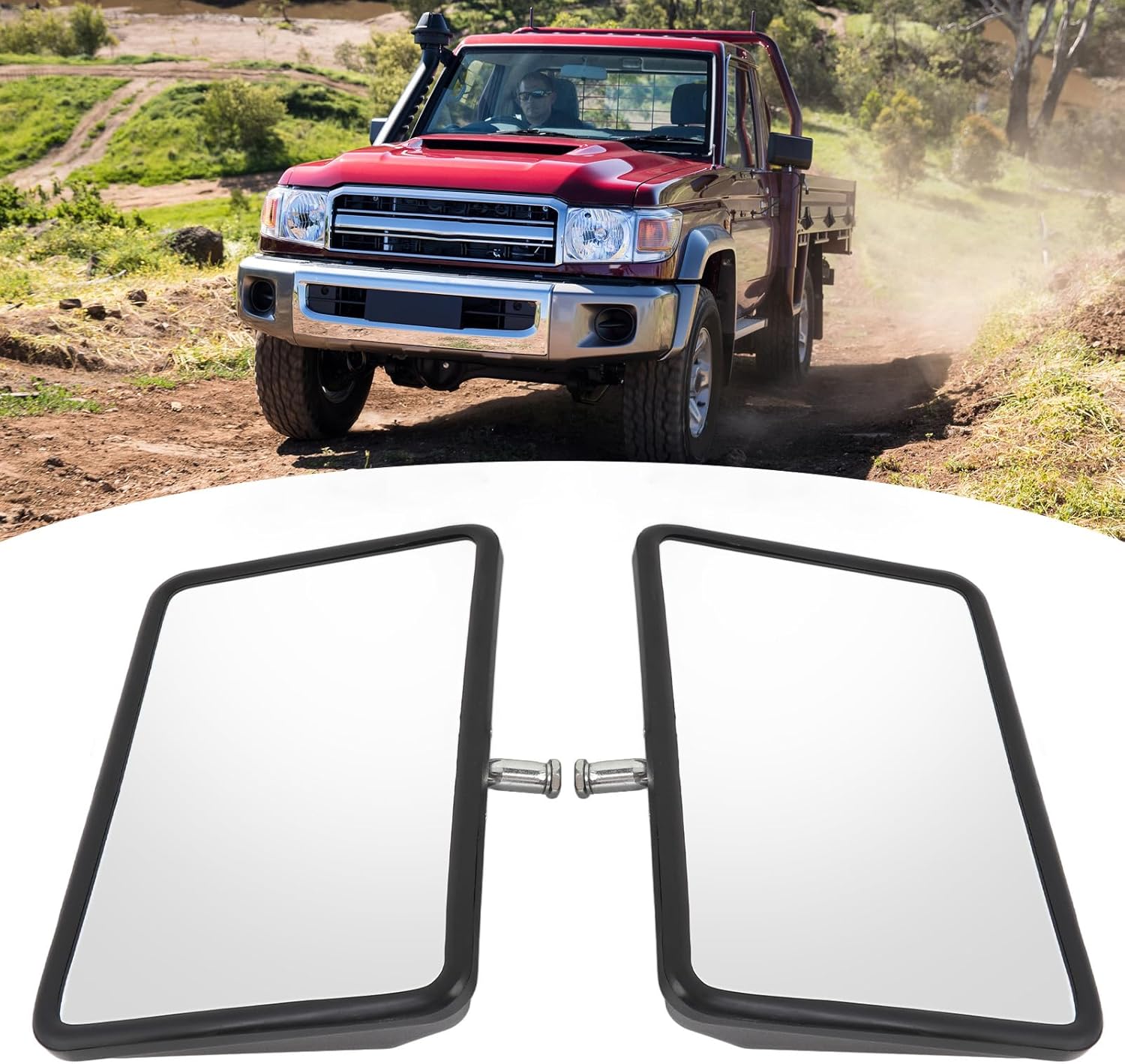 Door Mirror Head Scratch Truck Side Rear View Mirror Replacement for Landcruiser 70 75 78 Ute
