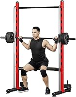 Vista 10 de Soozier Squat Rack with Pull-Up Bar, Adjustable Power Rack with Barbell Bar, Multi-Functional Bench Press Rack for Home Gym Strength Training