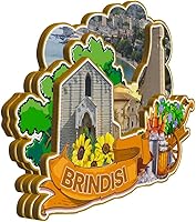 Vista 2 de Brindisi Puglia Italia - Imán de madera para nevera, monumentos 3D, recuerdos coleccionables, decoración hecha a mano -2555