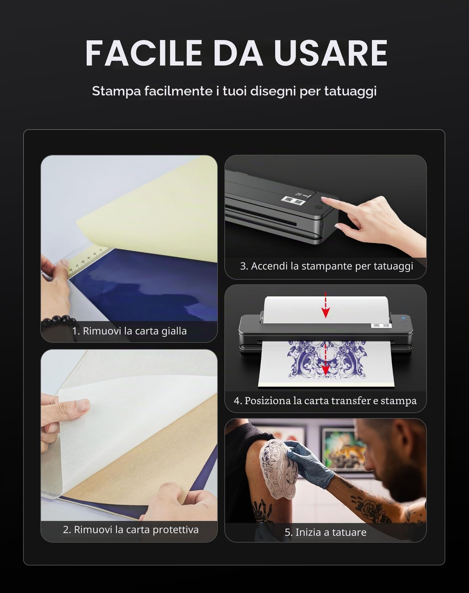 Stampante Bluetooth portatile 2500 mAh professionale T106Z-EU compatibile Android iOS
