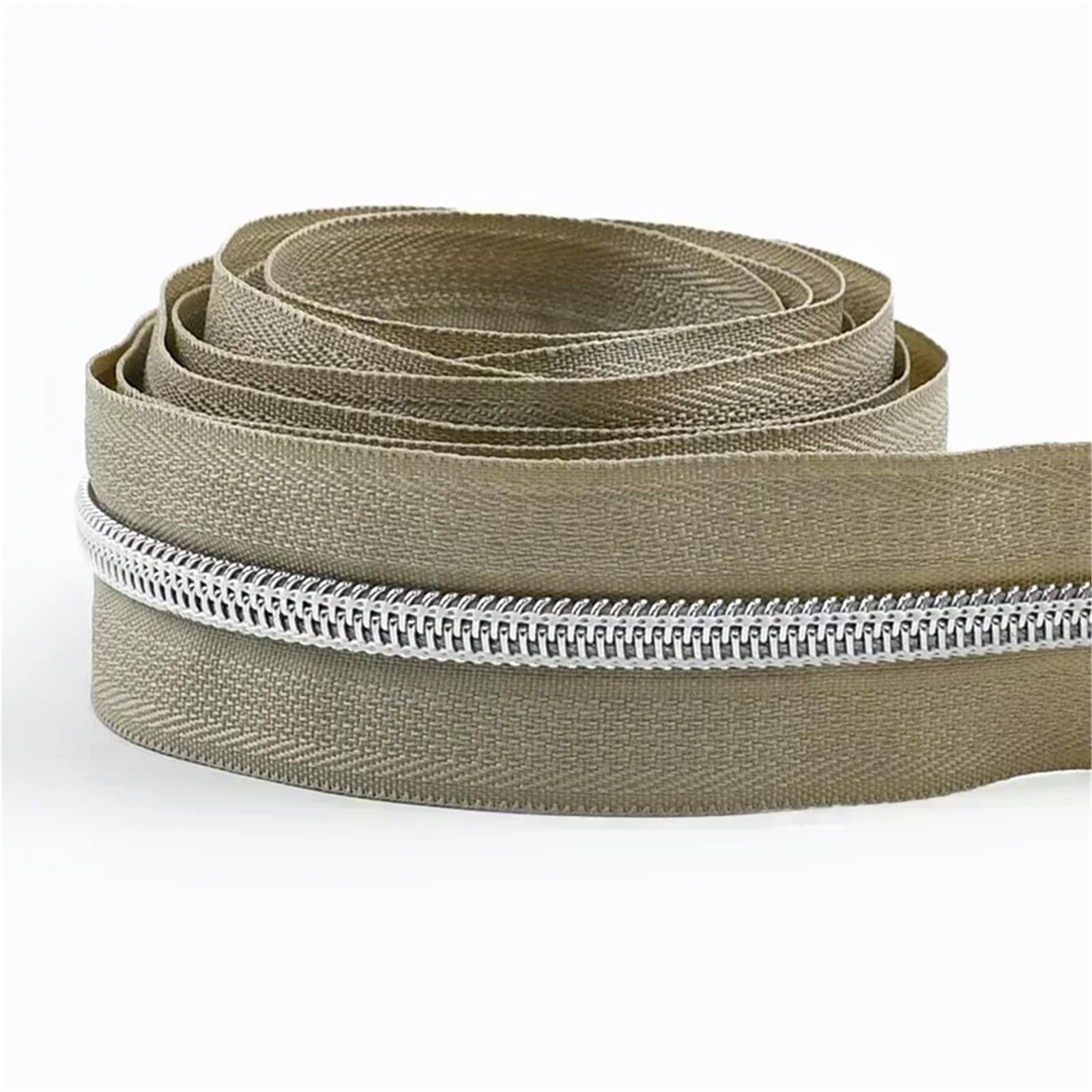 Two Way Zipper 2pc Silver 5# Nylon Zipper Tapes 1-5M Zippers Continuous Zip Roll Garment Repair Closure Zips Sewing Accessories(40,5Meters)
